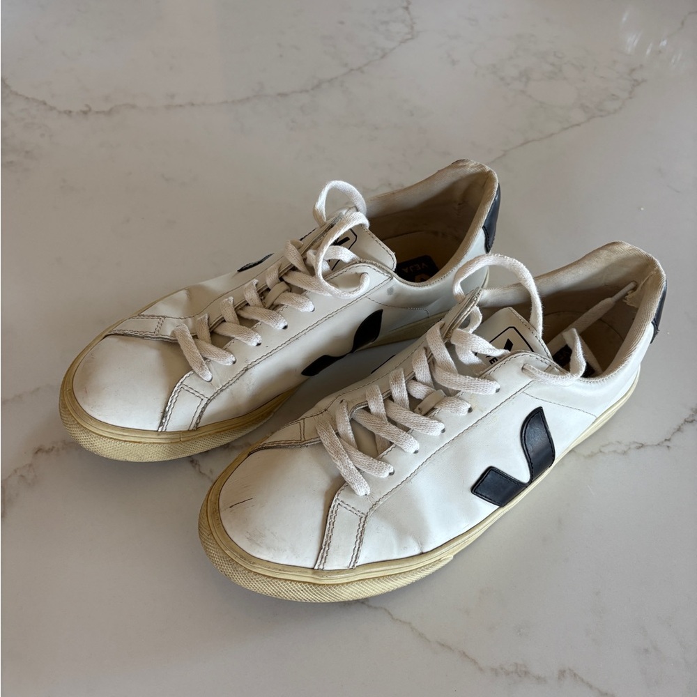 Veja Cream and Black Sneakers